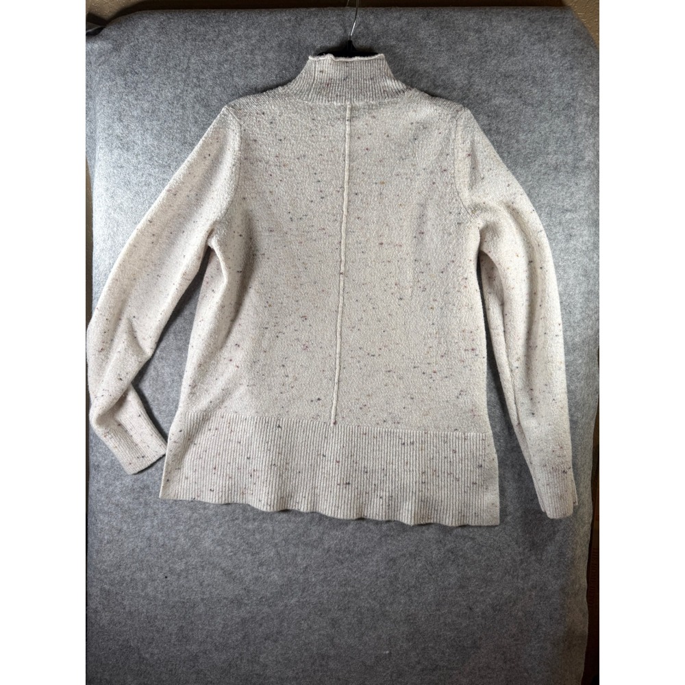LOFT Womens Cream Oatmeal‎ Confetti Fleck Mock Neck Boucle Sweater Size M - Picture 5 of 12